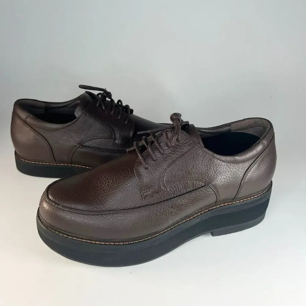 Apex Uneven Legs Lexington Brown Leather Oxford Dress Shoes Men 9.5 NWOT